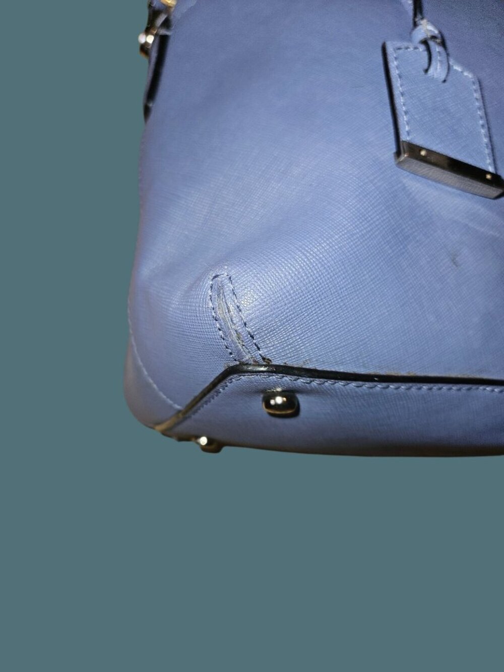Kate Spade Blue Cameron Street Satchel Crossbody Saffriano Leather Bag - Picture 10 of 16